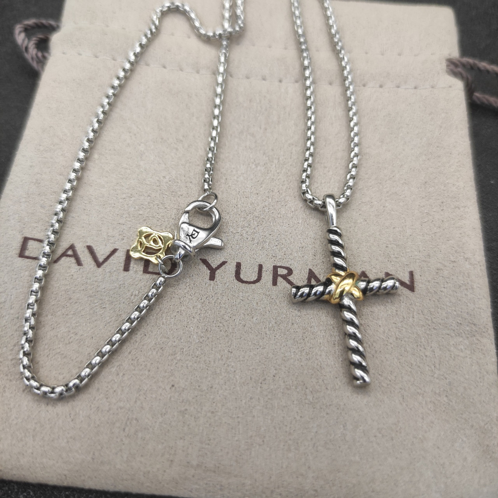 David Yurman Small Color-Separated Cross Necklace